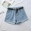Женские шорты шорты Женщины шикарные корейские корейские повседневные простой простые простые харадзюку подростки джинсовая банка.