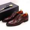 Dress Shoes Maat 613 Handgemaakte heren Wingtip Oxford Echt kalfsleer leer brogue Classic Business Formal for Men 230224