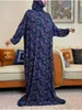 Etnische kleding moslim dames kap in de kap Abaya kalkoen-Afrikaans gebedskleding kaftan jurk met hijab bloemenprints Dubai Saudi-gewaad in Ramadan 230224