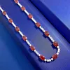 Sapphire Diamond Necklace 100% Real 925 Sterling Silver Engagement Wedding Chocker Necklace For Women Bridal Jewelry