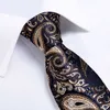 Gravatas de pescoço homens gravata ouro azul paisley gravata de casamento para homens hanky abotoaduras seda homens gravata conjunto festa negócios moda dibangu designer mj7249 j230225