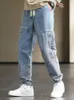 Jeans pour hommes 2022 nouveaux hommes Cargo Jeans Baggy Joggers mode noir bleu gris Streetwear étiré coton Denim sarouel grande taille 8XL Z0225
