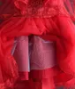 Robes de fille filles fête robe complète perle été sans manches dentelle princesse mariage robes de bal rouge vêtements pour enfants