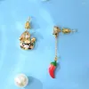 Stud-oorbellen Genshin Impact Originele XiAdgling Guoba Jueyun Chili Asymmetrie voor dames oorbel handgeschilderde emaille sieraden geschenken