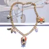 Halsband Goldfarbe Metall Granatapfel Blume Anhänger Halskette Kuba Kette Statement Kragen Pullover Halsketten Schmuck