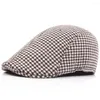 Berets Mens Styly Pattern Cotton Beret Hat Golf Driving Hats Sboy Cabbie Cap Hatcs0343