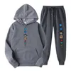 Herren-Trainingsanzüge 2021 Modemarke Herren-Set Fleece-Hoodie-Hose Dicke warme Trainingsanzug-Sportbekleidung Mit Kapuze Trainingsanzüge Männlicher Sweatsuit-Trainingsanzug Z0224