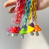 Pendanthalsband Multicolor Bohemian Women Halsbandkedjor Harts Mushroom For Girls Summer Choker Jewelry 55cm Långt