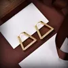 Botiega Square Earrings Designer Studs Dangle for Woman Gold Plated 18K 공식 복제품 클래식 스타일 여자 친구를위한 절대 페이드 선물 045