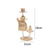 Christmas Decorations 1Pc Santa Retro Creativity Golden Candlestick Candle Holder For Xmas Year Party Table Decoration OrnamentsChristmas De