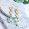 Boucles d'oreilles en peluche Tempérament Sweet Fringe Small Fresh Long Show Face Slim Super Fairy Goddess Fan Gemstone Stud