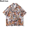 Men's Casual Shirts Dark Full Print Men's Shirt Light Weight Thin Material Shirts for Men Vintage Street Shirt Z0224