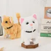 エレクトリック/RC動物かわいい電子ペットコントロールロボット猫barkingウォーキングシミュレーションスマートドッグインタラクティブなぬいぐるみベビーバースデーギフト230225