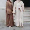 Vêtements ethniques 2 pièces correspondant ensembles musulmans robe hijab plaine Eid Abayas pour femmes Dubaï ouvert Abaya Turquie robes intérieures vêtements islamiques africains 230224