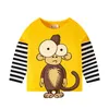 T-shirts TUONXYE Garçons Enfants Dessin Animé Mignon Motif Animal Chemises À Rayures Casual Col Ras Du Cou pour Haut À Manches Longues Vêtements 2 9 230224