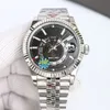 New Man Watch Męskie zegarki zegarek dla mężczyzn Rola Skydweller Waterproof Sapphire Ruch Ruch gumowy Złoty FA189B