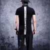 Męskie koszulki T-shirt średniej długości Male Korean Edition Hongkong Style długi hip-hop Slim Summer Fashion Men Halal Sleeve Garden Pend