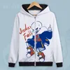 Felpe con cappuccio da uomo Unisex Anime Undertale Coat Jacket Frisk Toriel Sans Cardigan con cerniera