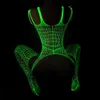 Sockenstrumpfstrumpfglühen in den dunklen Fischnetzstrümpfen Leggings leuchten Perspektive Leuchtende Hosensader -Mesh -Kleidung Socken Fisch O3m9 230224