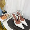 Sandalen lente en zomer highheeled sandalen 2022 dames puntige teen stiletto riemen wijnglas met schoenen 230224