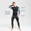 Men's Tracksuits Men's Thermal Shirt Pants Long Underwear Set Warm Bottom Compression Tights Sports Wear Men's Clothing Winter First Layer Z0224