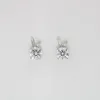 Stud Earrings Cute Rubbie Moissanite Women 925 Sterling Silver 0.5ct D Color Moissanita Diamond Ear Studs White Gold Plated Pass Test