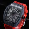 2023 Topkwaliteit quartz uurwerk mannen horloges carbon fiber case sport horloge rubberen band waterdicht horloge datum montre de luxe analoog