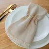 Bordservett 10st bruddusch tassel linne bomullsduk servetter för middagar fester dekoration jul personligt bröllop
