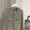 Abiti da donna Arrivo Abito corto in tweed Cappotto Donna O-Collo Nappa monopetto Capispalla sottile Donna