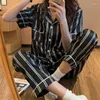 Women's Sleepwear Women Satin Party Pajamas Comfortable Short Sleeve Casual Homewear Spring Summer Pajama Sets Silk Set