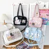 Avondtassen Haex kawaii dames ita tas 2023 trend solide pu Japanse stijl harajuku studenten crossebody mode transparante doe -het -zelf -banden