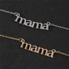 Moda anneler günü anne mektup kolye tasarımcı kolye kadın Güney Amerika gümüş kolye alaşım altın kolyeler zincir mücevher chokers aksesuarları anne hediye