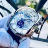 ساعة معصم الشعاب المرجانية Tiger/RT Top Rubber Strap Big Dial Men Sport Watch Tourbillon Automatic Mechanical Watches Relogio Maschulino