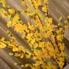 Flores decorativas 160pcs Artificial Cherry Spring Plum Peach Blossom Silk Flower Tree para festa de casamento decoração branca amarela vermelha