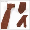 Neck Ties New Solid Wool Ties For Men High Quality Brand Narrow Slim Suits Neckties Blue 6cm Mens Vintage Neck Tie for Wedding Cravats