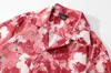 Chemises décontractées pour hommes Chemise hawaïenne florale rouge foncé Hommes Femmes Été Matériau mince Chemises de plage Homme Blouse Z0224