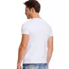 Camisetas masculinas camisetas de pescoço profundo para homens com colarinho largo de baixo colar de gola larga masculina algodão modal slim fit manga curta invisível camiseta