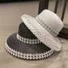 HBP All-match Hats Wide Large Brim Mesh Summer Diamond-embedded Bucket Travel Seaside Vacation Bright Silk Sun Protection Hat P230327