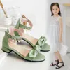 Sandalen Mode Bogen Perlen Kleid Kinder Sommer 2021 Prinzessin Römische Sandalen Für Ferse Große Mädchen Schuhe Kinder Strand Schule Schuhe 313 jahr Z0225