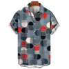 Männer Casual Hemden 2023 Luxus Hawaiian Geometrische Muster 3D Druck Malerei Stil Kurzarm Mann Plus Größe Reise Top XS5XL 230224