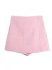 دعاوى المرأة بليزرز Kondala Chic Pink Blazer Office Office Fashion Plaid Eversize lexts Long Women Long Sleeve Button Button Bockets Tops 230224