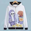 Felpe con cappuccio da uomo Unisex Anime Undertale Coat Jacket Frisk Toriel Sans Cardigan con cerniera