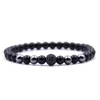 Strand Fashion Bracelet en pierre noir brillant 6 mm Pave CZ 4 bracelets de boule de couleur pour hommes femmes charme cadeau bijoux créatifs brins de perles