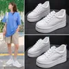 Dress Shoes Fujin 7cm Microfiber Leather Women Casual Shoes White Platform Wedge Hidden Heel Shoes White Shoes Chunky Sneakers Skateboard 230225