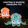Electric/RC Zwierzęta indukcyjne Ucieknięcie kraba ośmiornica pełzająca zabawka dziecięca elektroniczne zwierzęta muzyczne muzyczne zabawki edukacyjne maluch ruchowy prezent świąteczny 230225