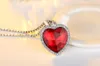 Ketting oorbellen set rode Oostenrijkse kristallen steentjes het hart van oceaan hanger topkwaliteit mode sieraden