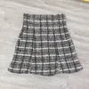 التنانير kuzuwata Spring Vervament Gery Skirt High Weist All-Match Mini Female Retro Plaid Short Faldas Mujer 2023 Trendy 230225