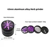 Three-cover metal four-layer 63 aluminum alloy lightning cigarette grinder tobacco grinder cigarette set