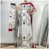 Etniska kläder som säljer mode klassiska afrikanska kläder dashiki mantel siden tyg kvinnors 2-stycke tryckt lös klänning ms222 230224