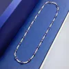 Sapphire Diamond Necklace 100% Real 925 Sterling Silver Engagement Wedding Chocker Necklace For Women Bridal Jewelry